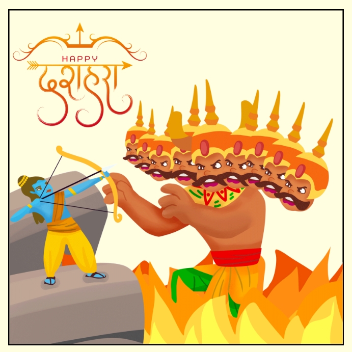DUSSEHRA wishes Instagram 帖子 template