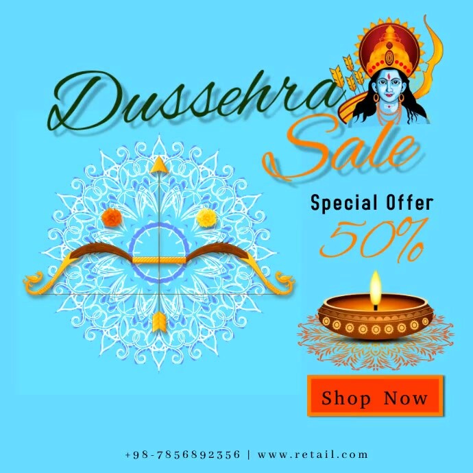 dussehra festival big sale Instagram 帖子 template