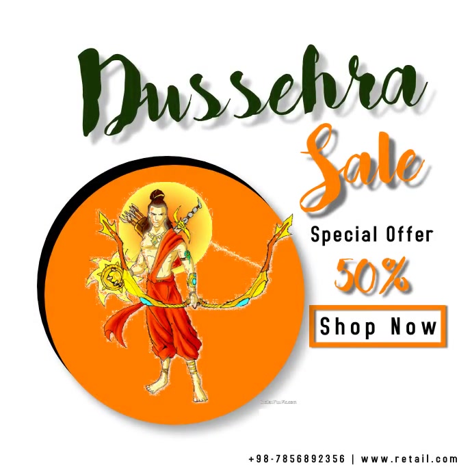 dussehra Instagram Post template