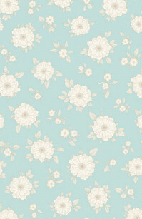 Dusty Blue Seamless Floral Pattern Background Backdrop Wallpaper Tabloid template