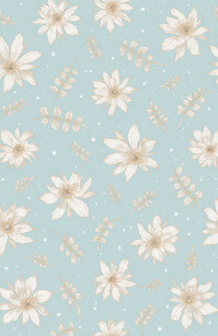 Dusty Blue Seamless Floral Pattern Background Backdrop Wallpaper Tabloid template