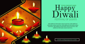 Zielony Diwali Celebration Facebook Shared Image Template