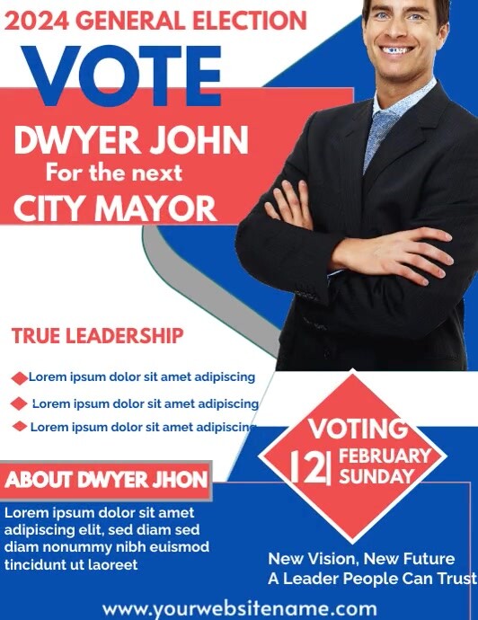 Election Mayor Card Plantilla de Dwyer john city mayor election flyer | PosterMyWall
