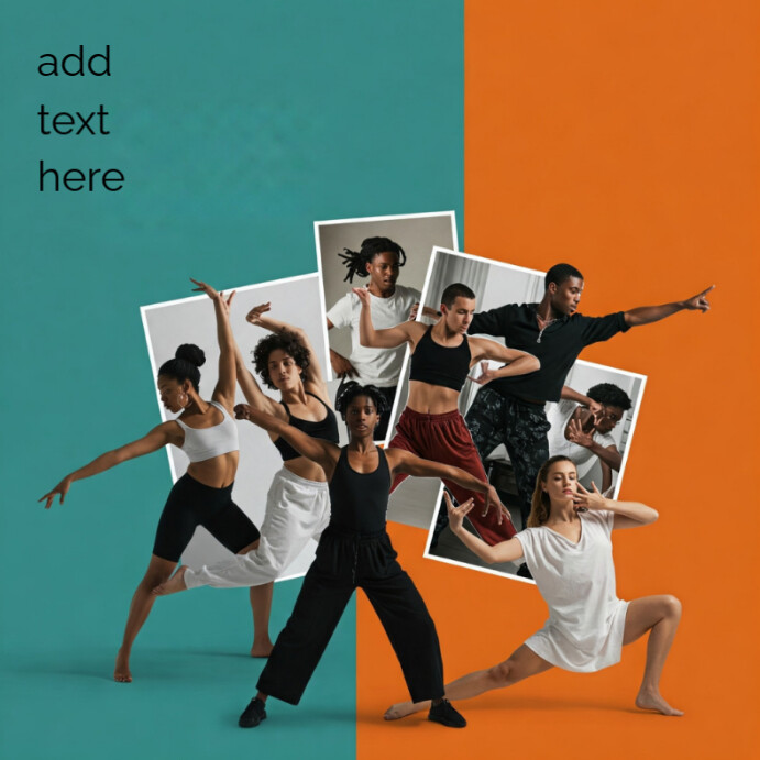 Dynamic Group Portrait Dynamic dance poses and movement group portrait Template | PosterMyWall