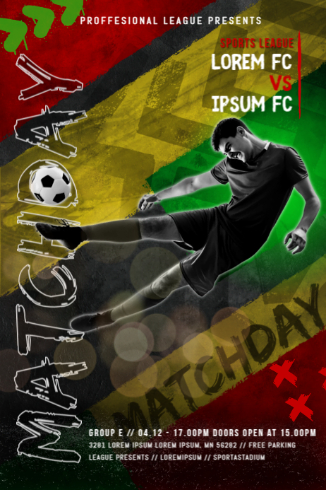 Dynamic Matchday Soccer Poster Template | PosterMyWall