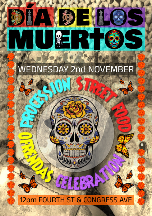 Día De Los Muertos A4 Template | PosterMyWall