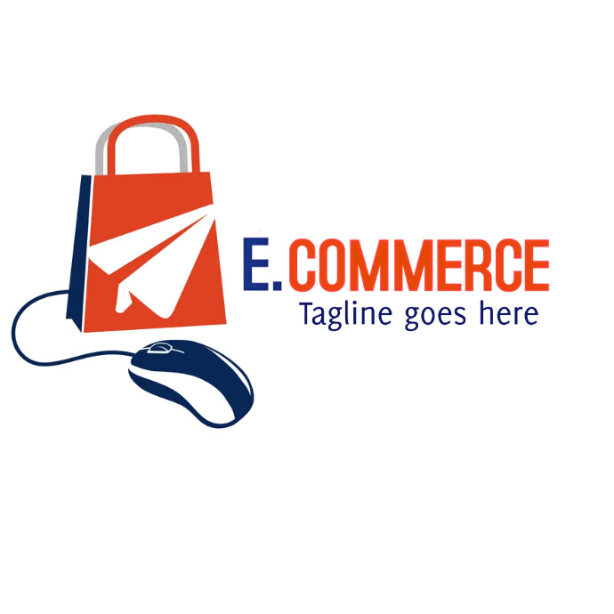 E commerce logo,online store shop logo,bag template