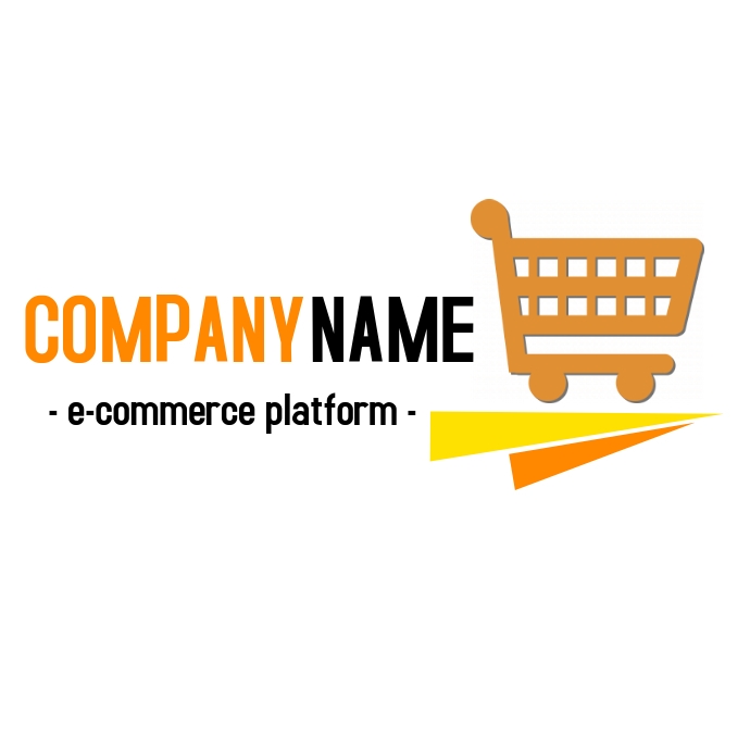 e-commerce logo with shopping cart Logotipo template