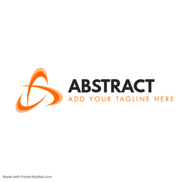 grey and orange colors abstract logo template