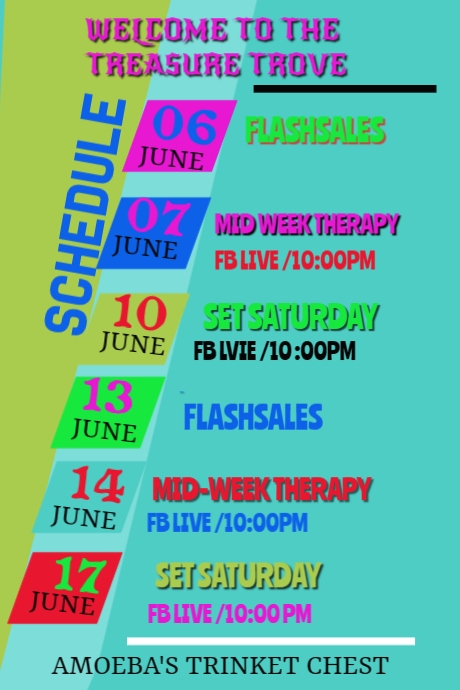 June Schedule PosterMyWall