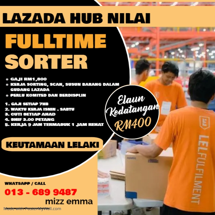 Sorter Hub Lazada Nilai PosterMyWall