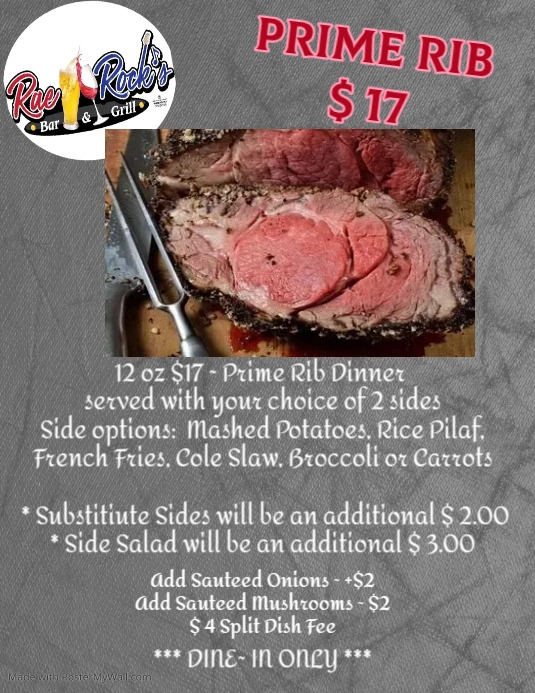 Copy of Copy of Editable Prime Rib Dinner flyer template | PosterMyWall