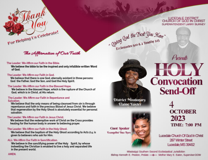 Holy Convocation Program | PosterMyWall