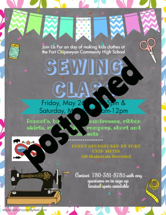 Sewing class school flyer PosterMyWall