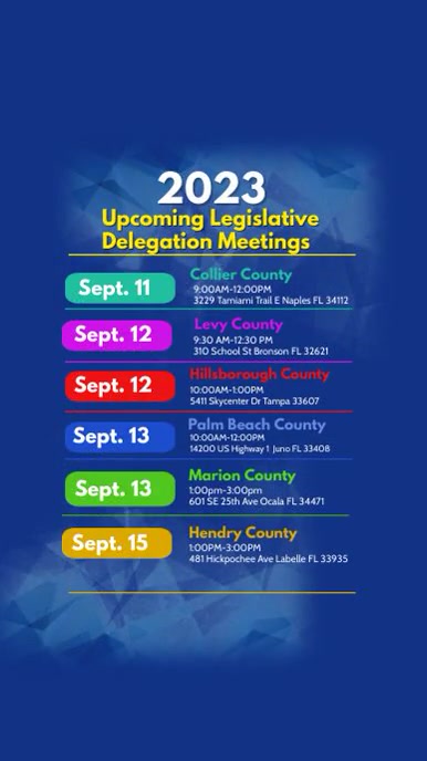 Copy of Sept week 3 delegation mtgs | PosterMyWall