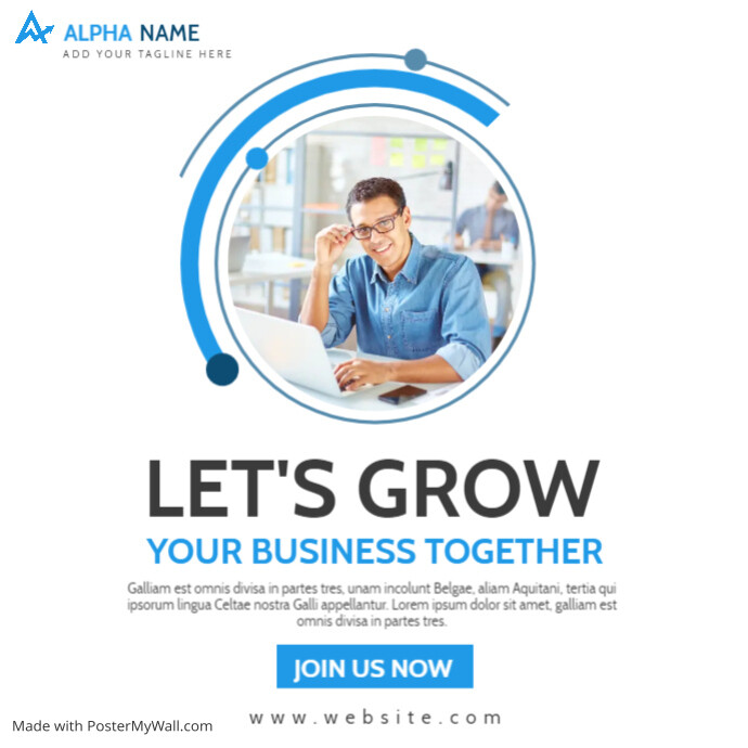 blue and white and grey business instagram po