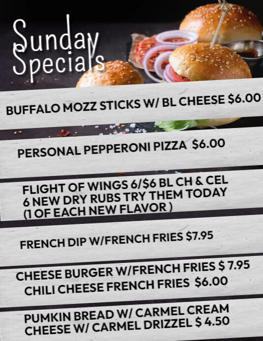 Weekly Specials Menu Flyer Template PosterMyWall