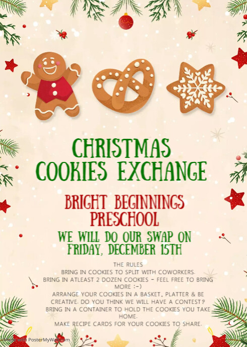 Christmas cookies exchange party invitation | PosterMyWall