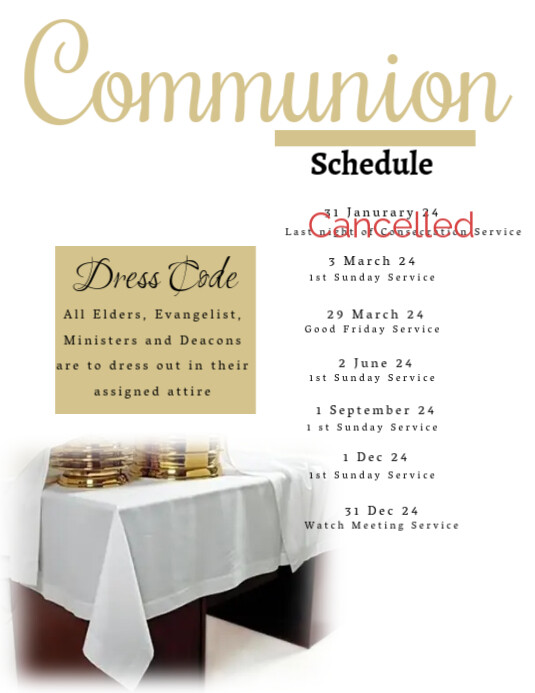 Copy of Communion calendar | PosterMyWall