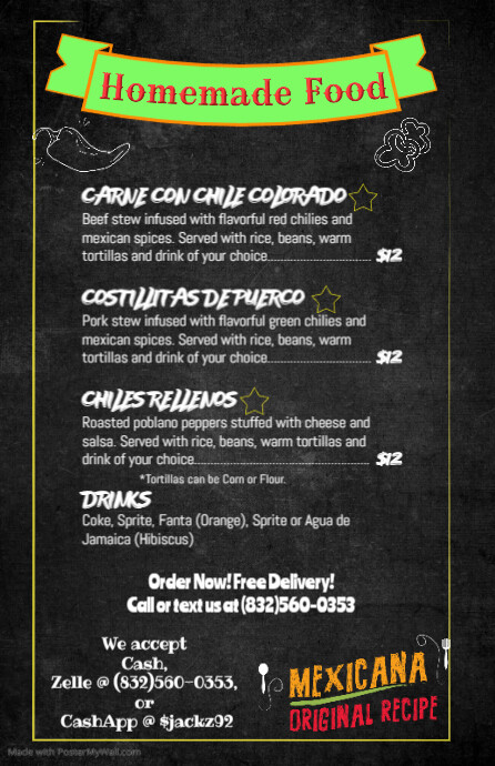 Friday Menu Pic Copy of Menu Friday | PosterMyWall