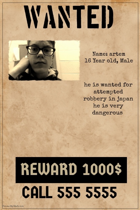 wanted poster template old paper style