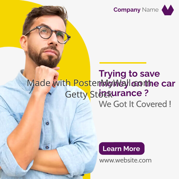 corporate car insurance advertisement purple
