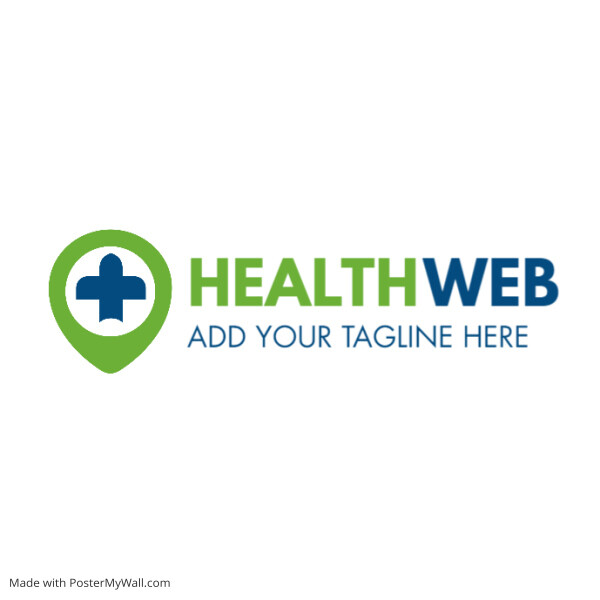 green and dark blue colors health icon logo
