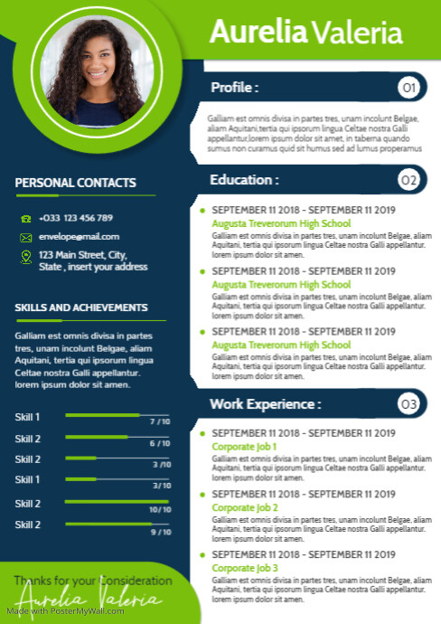 modern colorful corporate cv template