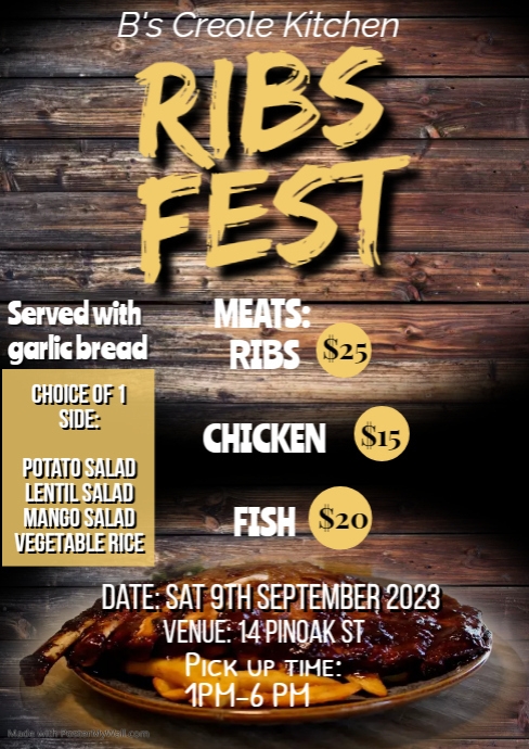 Che Rib Poster Copy of Ribs Night | PosterMyWall