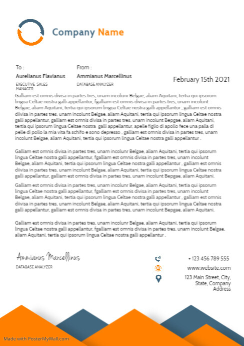 modern colorful blue and orange corporate let