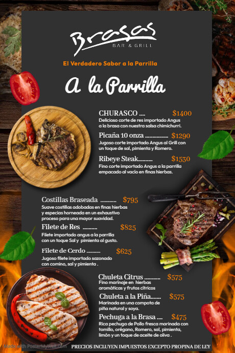 Griller R Menu Griller House Menu Layout | PosterMyWall