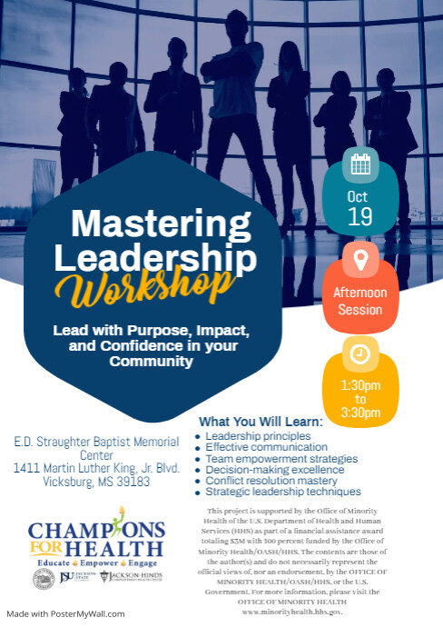 Mastering Leadership Workshop Template | PosterMyWall