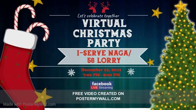Copy of Christmas Party Invitation Facebook Cover Video | PosterMyWall