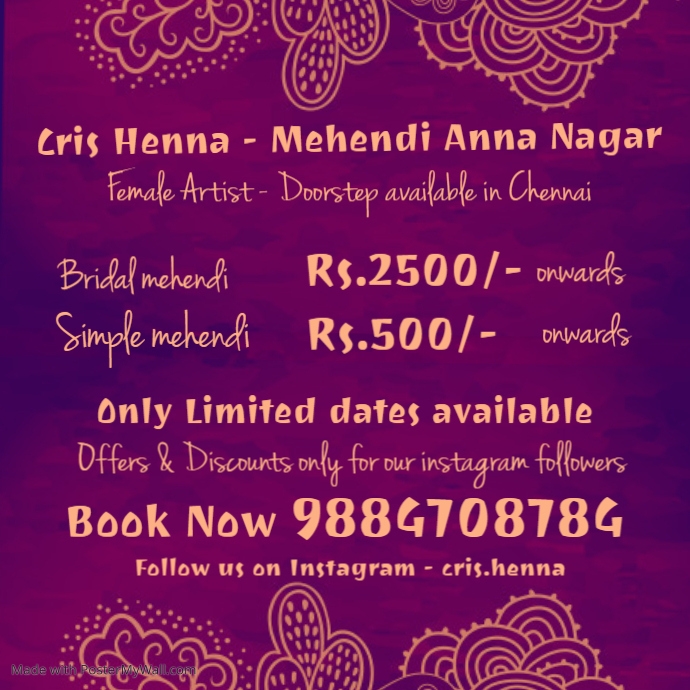 Copy of Copy of Henna Artist Business Card PosterMyWall