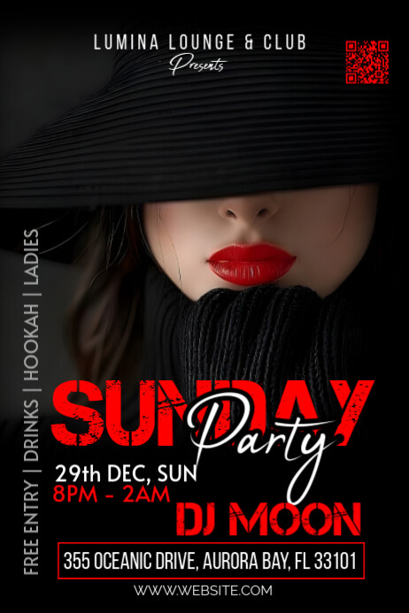 Sunday Party Invitation Poster template