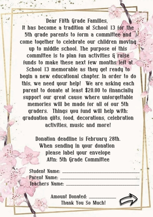 English Donation Letter | PosterMyWall