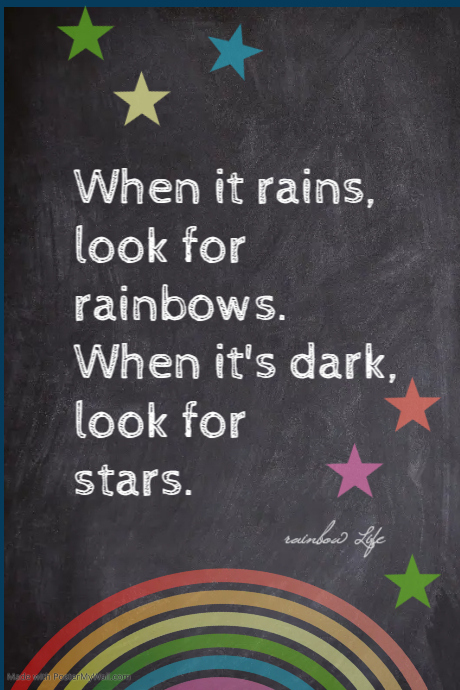 Copy of Rain Rainbow and Stars Motivational Poster PosterMyWall