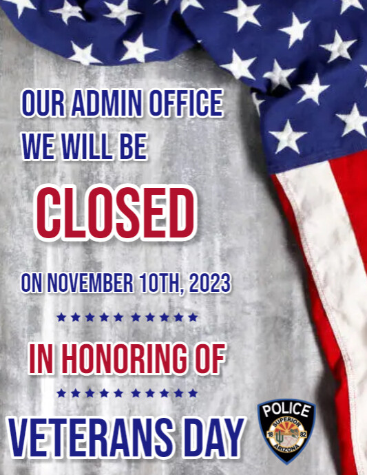 Veterans day closing notice template PosterMyWall
