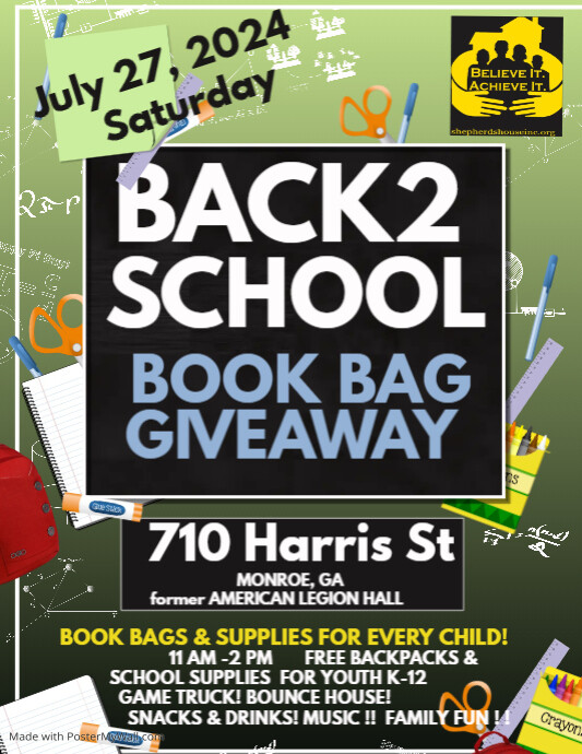 Bookbag giveaway PosterMyWall