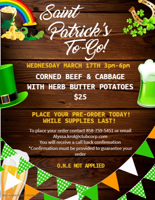 Copy of St. Patrick's Day Flyer, Saint Patrick Party | PosterMyWall