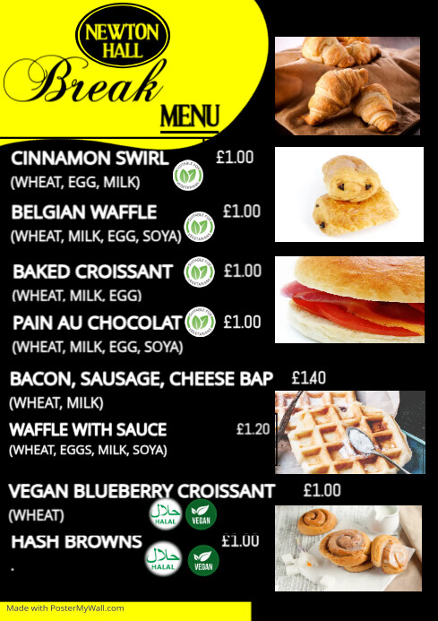 BREAK MENU A3 | PosterMyWall