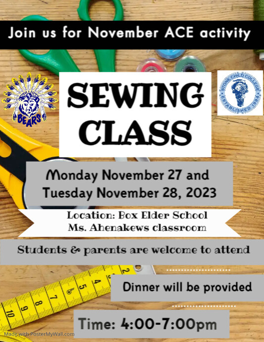 Sewing class school flyer PosterMyWall