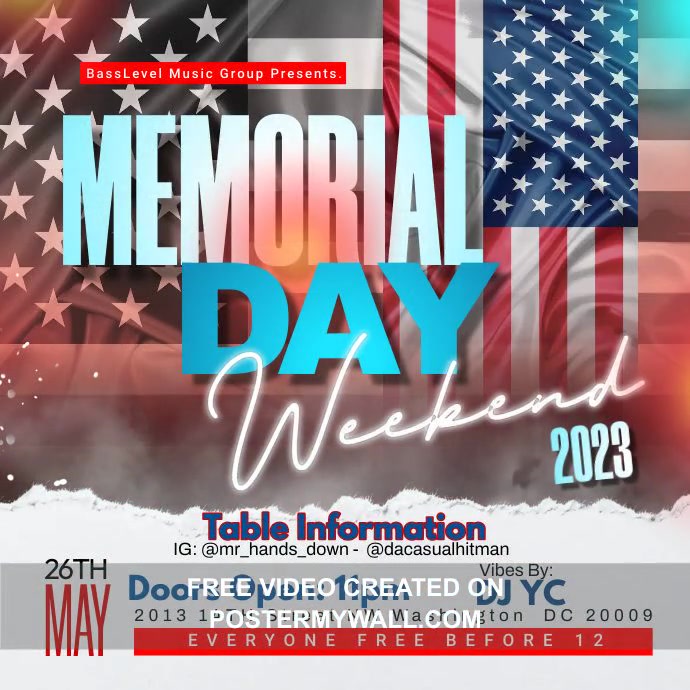 Copy of Memorial day Weekend party video flyer | PosterMyWall