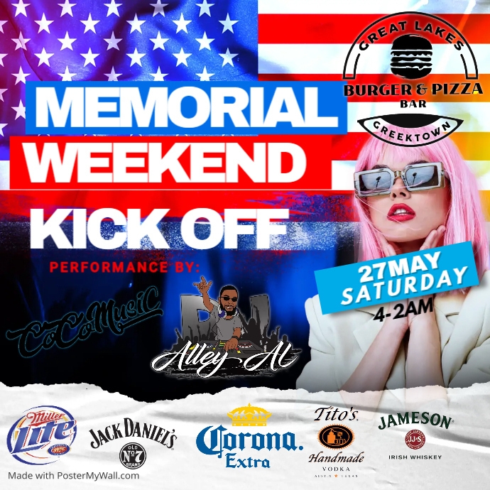 Memorial Day Weekend Party Flyer PosterMyWall