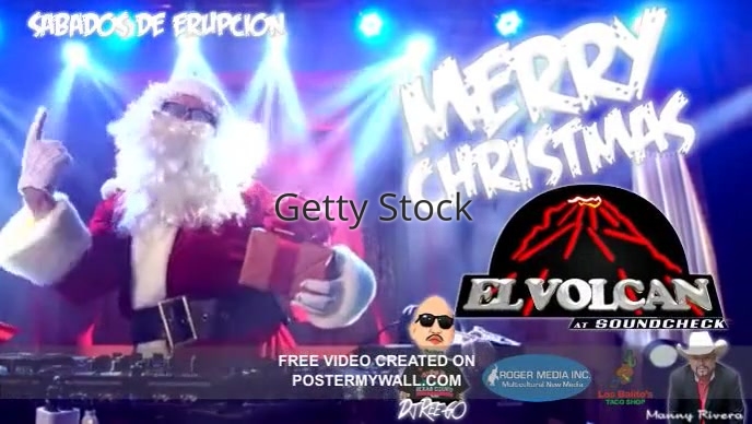 Copy of Copy of Merry Christmas Greeting Video Cool Santa Dj | PosterMyWall