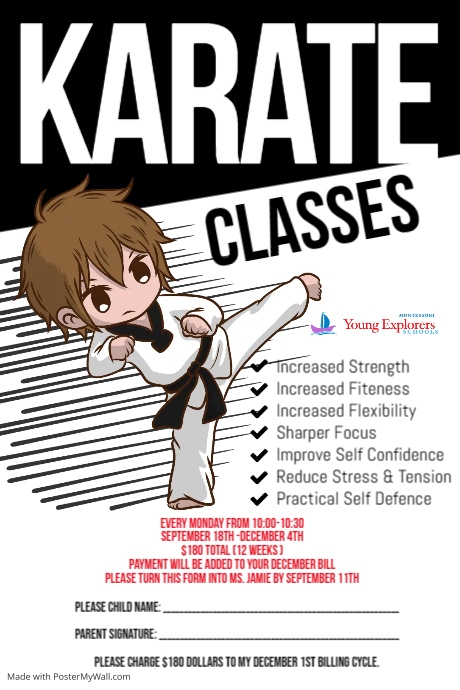 Karate Classes Poster Template