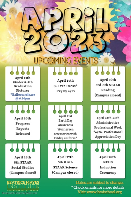 April Happenings-Month | PosterMyWall