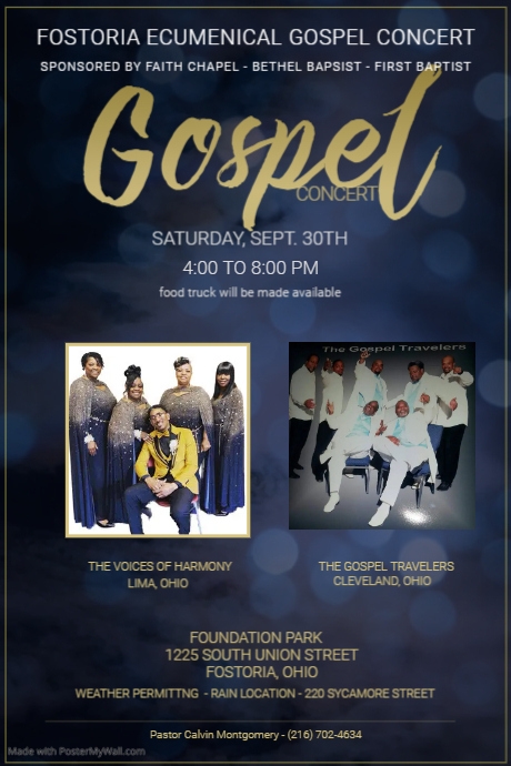 gospel concert church event flyer template Poster