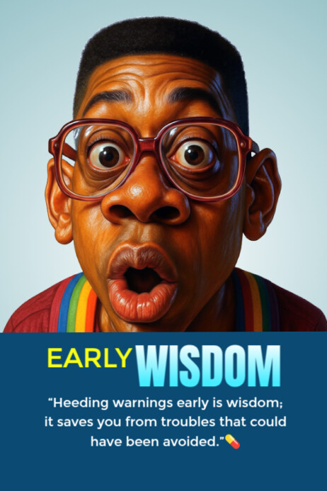 Early wisdom, wisdom, heed warning, warning Template | PosterMyWall