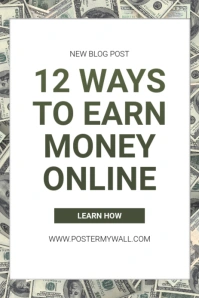 Earn Money Blog Post pin template Pinterest Graphic
